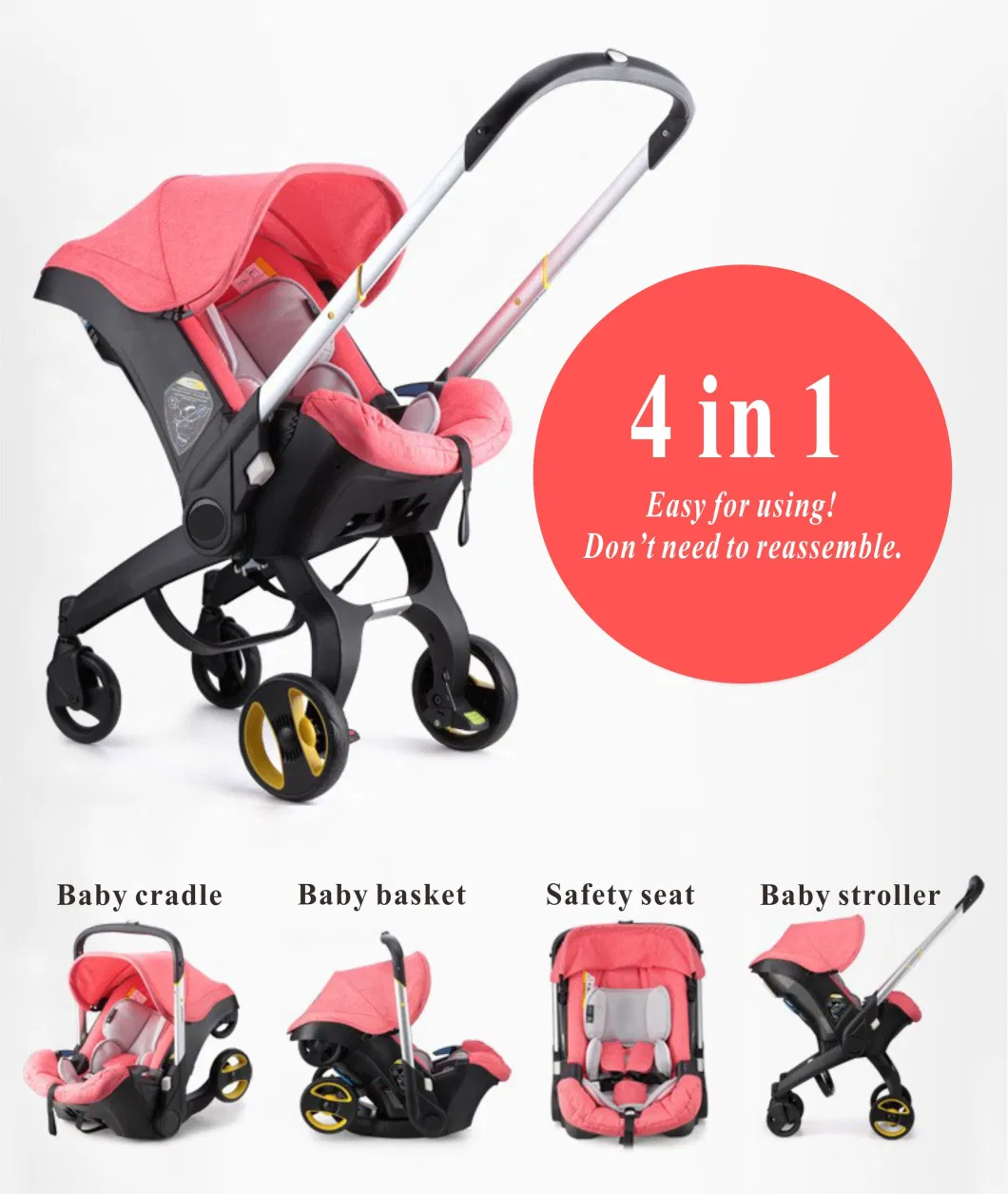 2023 Licensed New Style Toddler Folding Carseat Safety Buggy Baby Travel Pram Stroller