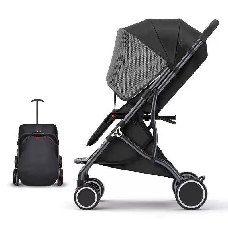Wholesale Cheap Foldable Portable New Born Pram Lightweight Travel Baby Stroller with Big Sunshade