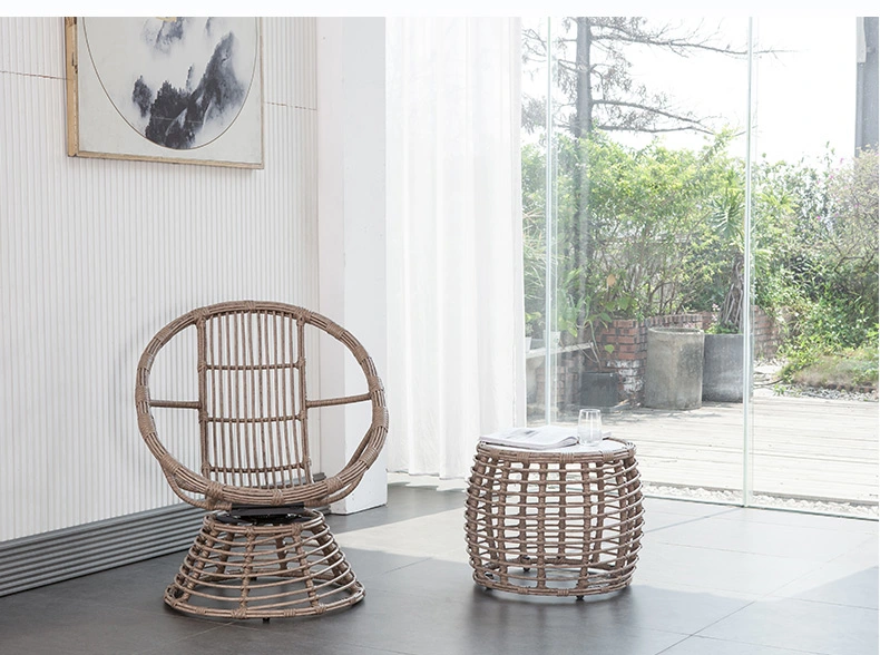 New Style Rattan Tea Table Set in Garden or Indoor Restaurant Furniture Patio Outdoor Woven Rope Rattan Chair Garden Chair