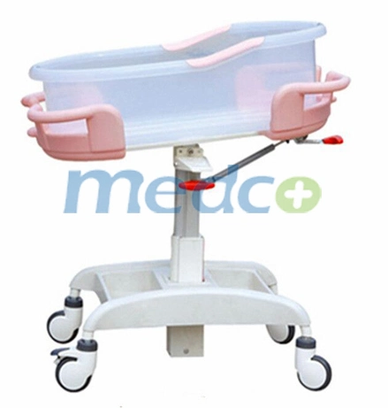 Height Adjustable Hospital Baby Bed ABS One Step Medical Crib Kids Swinging Baby Cot