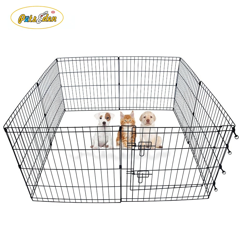 Large Dog Play Pen with Door 48 Inch Metal Fence for Dogs Cats Rabbits