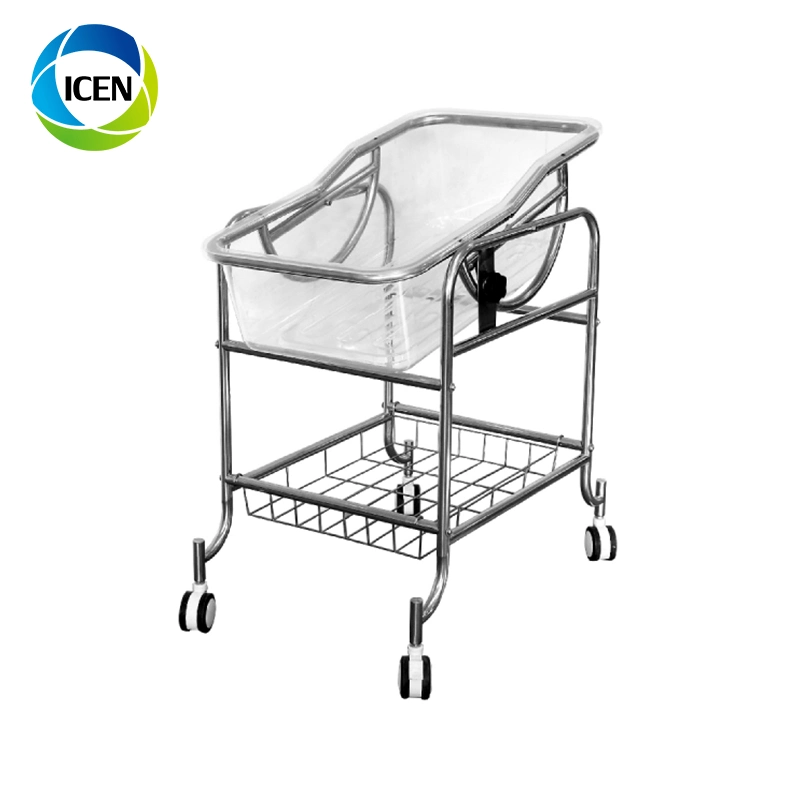 IN-605 Hospital Medical Baby Cribs Cots For Newborn Baby With Wheels