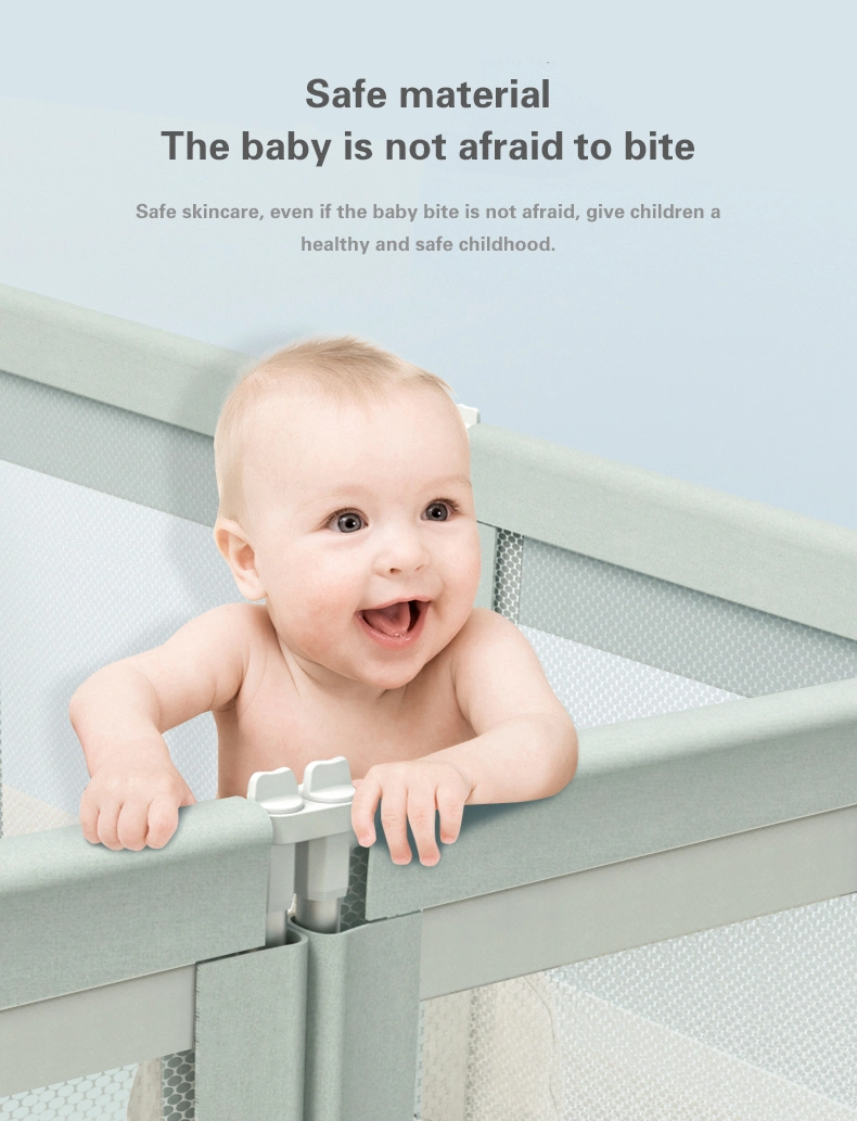 Baby Rectangle Shape Large Folding Safety Fence Toddlers Adjustable Playpen Crawling Guardrail