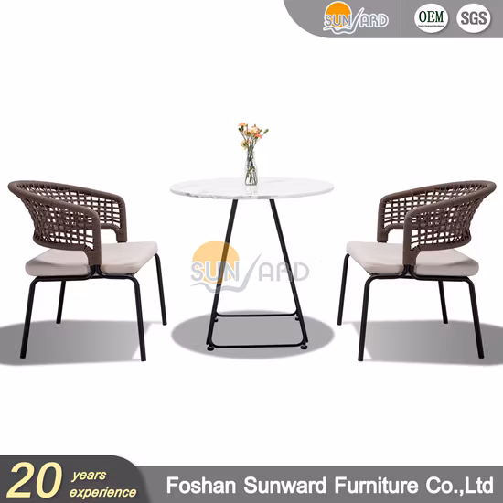 Modern Hot Sale Home Resort Hotel Wicker Rattan Rope Indoor and Outdoor Restaurant Dining Chair Furniture Set